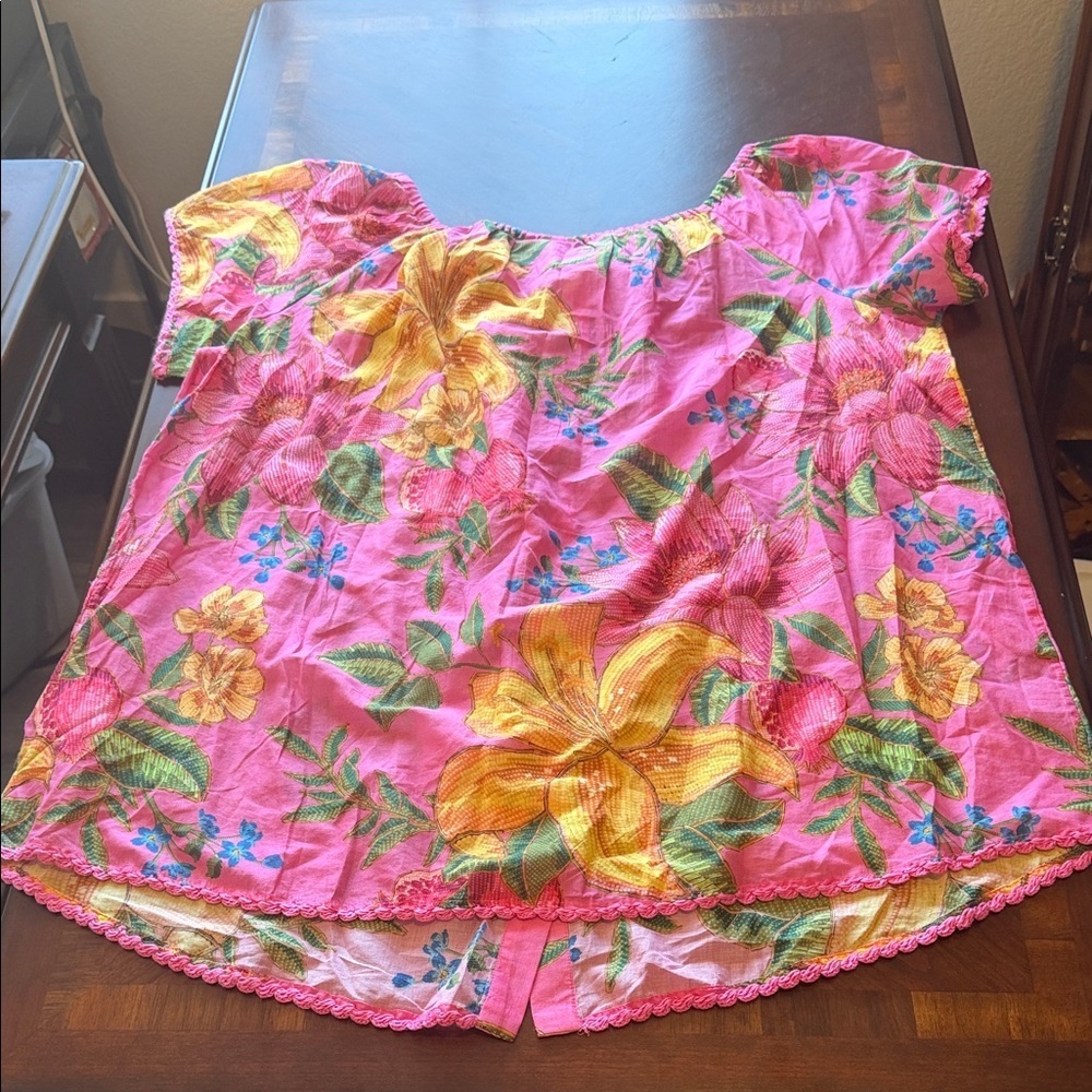 FARM Rio Pink Dress with Yellow and Green Floral Design - Picture 6 of 6